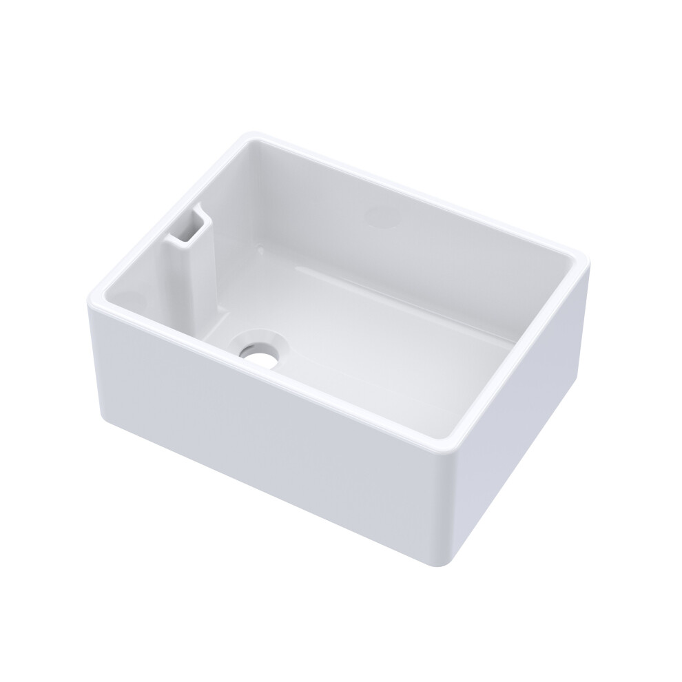 Traditional Fireclay Ceramic Belfast Sink With Overflow, Single Bowl - 595Mm 5056678470480