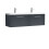 Balterley Partial Fluted 2 Drawer Wall Hung Vanity Unit with Double Ceramic Basin - 1200mm - Satin Dark Grey 1