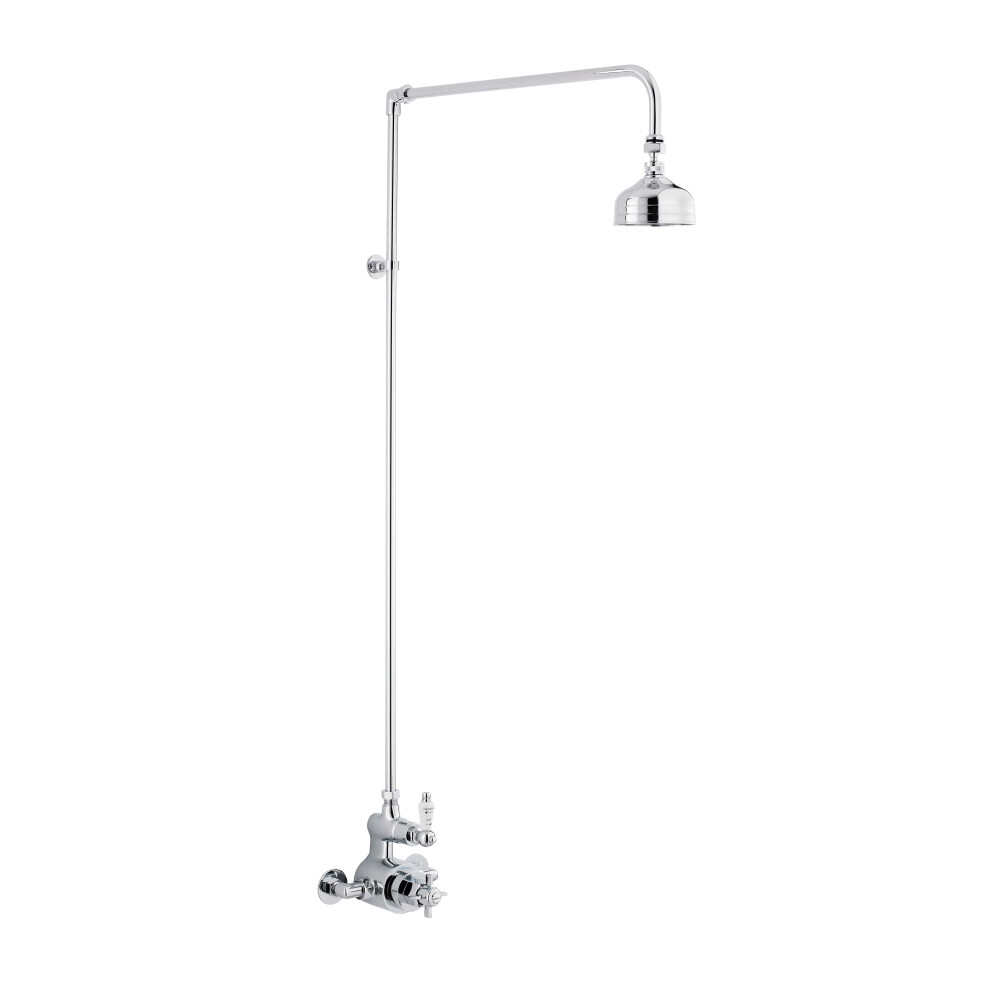 Balterley Traditional Twin Exposed Thermostatic Shower Valve & Rigid Riser Kit - Chrome