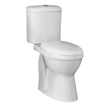 White Single Flush Comfort Height Toilet Pan, Cistern & Soft Close Seat