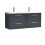 Balterley Partial Fluted 4 Drawer Wall Hung Vanity Unit with Double Ceramic Basin - 1200mm - Satin Dark Grey 1