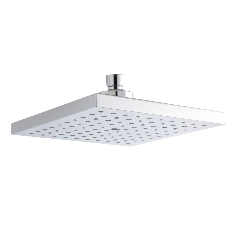 Balterley Swinscoe Square Easyclean Fixed Shower Head 200Mm, Modern Design, High Flow - Chrome Finish