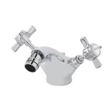 Balterley Kingsey Traditional Crosshead Handle Deck Mounted Bidet Tap with Pop Up Waste - Chrome