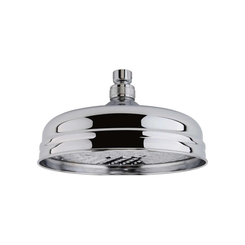 Balterley Traditional Apron Fixed Shower Head 194Mm, Round Design, High Flow, Wall Or Ceiling Mount - Chrome Finish