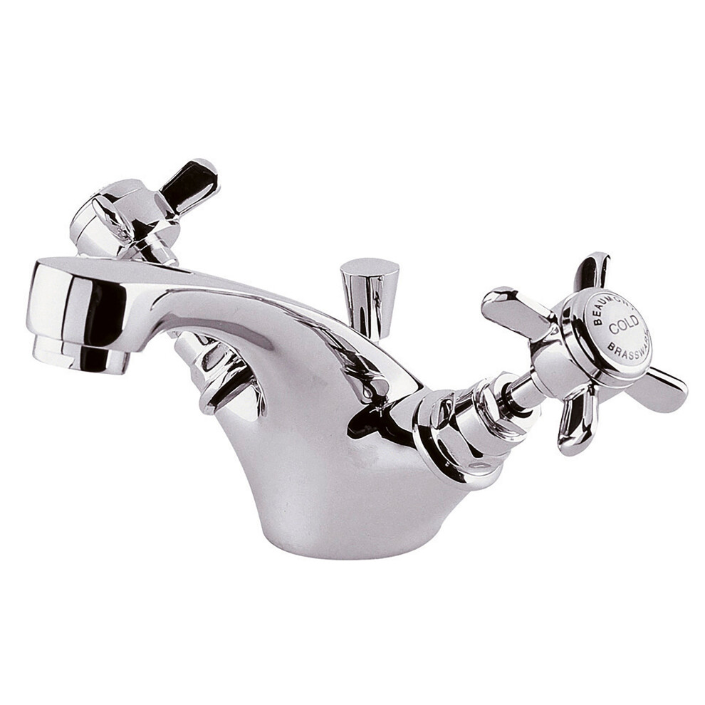 Balterley Kingsley Traditional Crosshead Mono Basin Tap & Pop Up Waste - Chrome