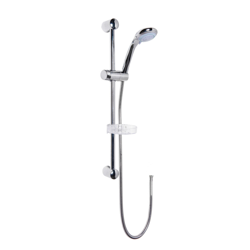 Balterley Contemporary Round Slide Rail Shower Kit With Multi Function Head And Outlet Elbow - Chrome