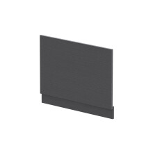750mm Edge/Power Straight End Bath Panel & Plinth - Textured Woodgrain Graphite Grey