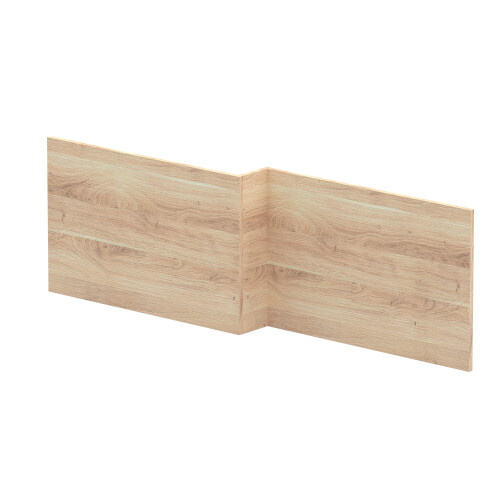 Balterley 1700mm Square L-Shape Shower Bath Front Panel - Bleached Oak
