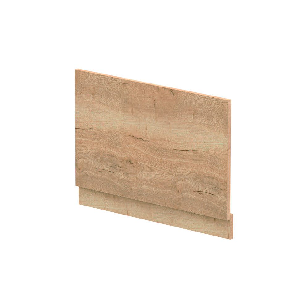 800Mm Edge/Power Straight End Bath Panel & Plinth - Textured Woodgrain Autumn Oak 5056678460474