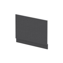 800mm Edge/Power Straight End Bath Panel & Plinth - Textured Woodgrain Graphite Grey
