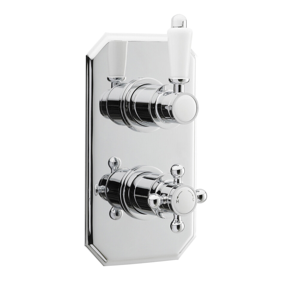 Balterley Traditional Bathroom Concealed Twin Thermostatic Shower Valve (1 Outlet) - Chrome