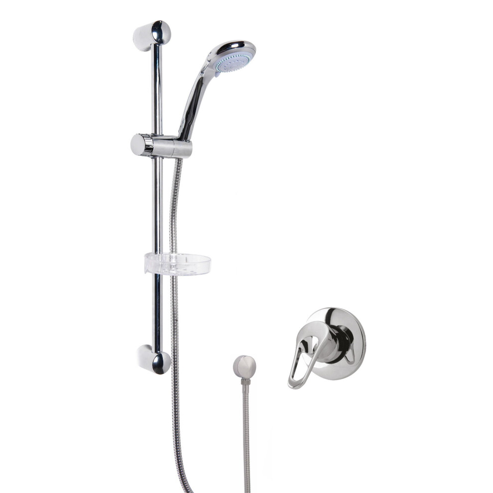 Balterley Shower Bundle Concealed Round Manual Valve & Multi Function Handset Slide Rail Kit - Chrome
