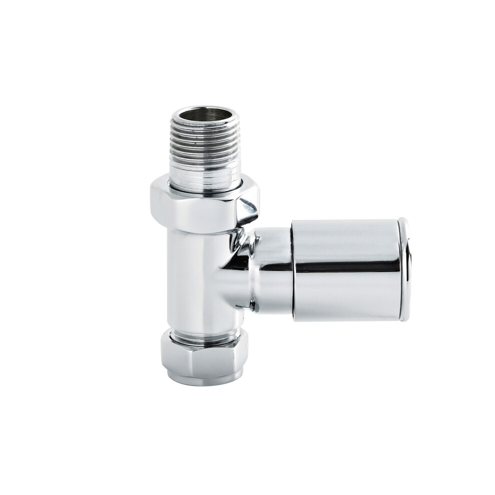 Balterley Straight Round Modern Radiator Valves, Sold In Pairs - Chrome