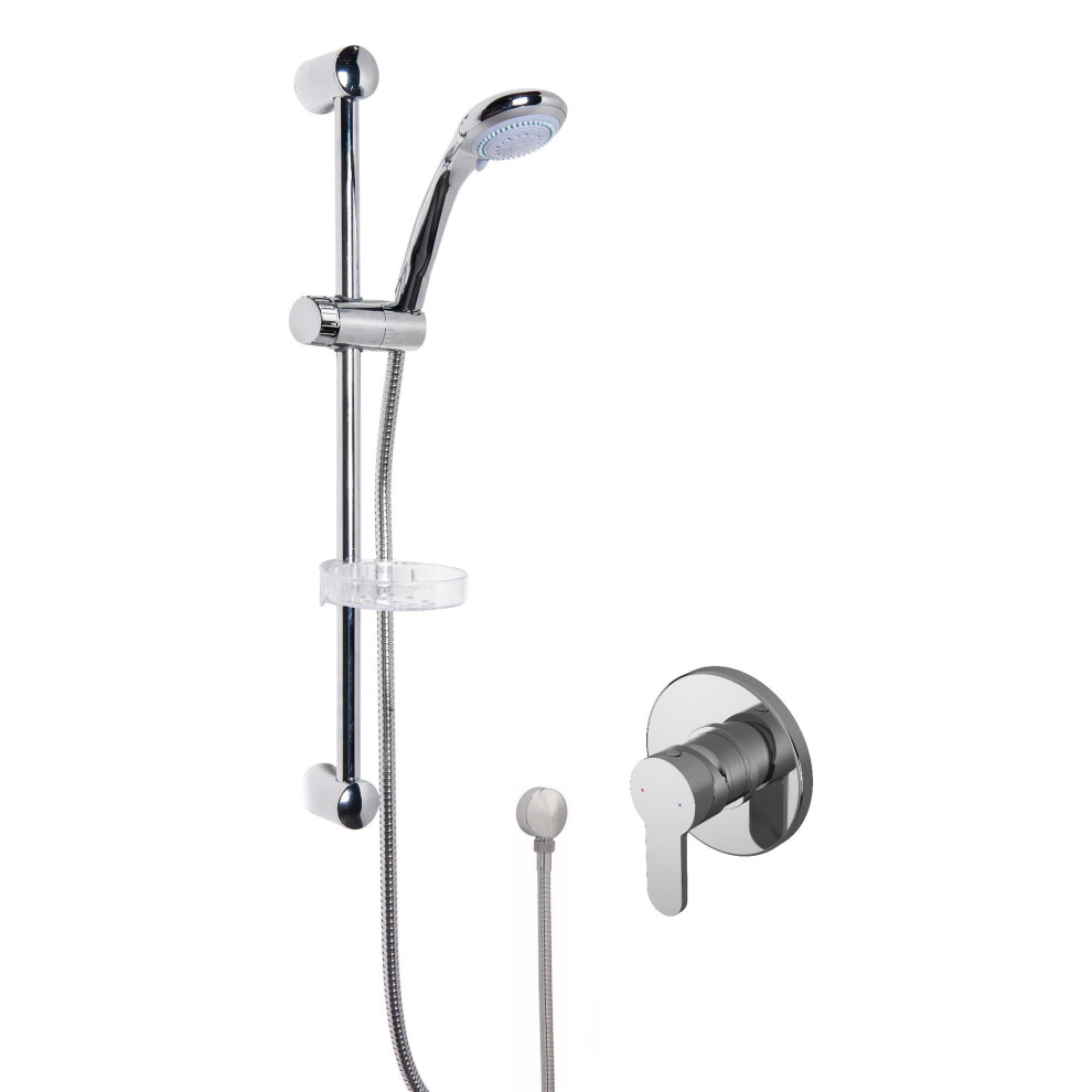 Balterley Pride Shower Bundle Concealed Round Manual Valve & Multi Function Handset Slide Rail Kit - Chrome