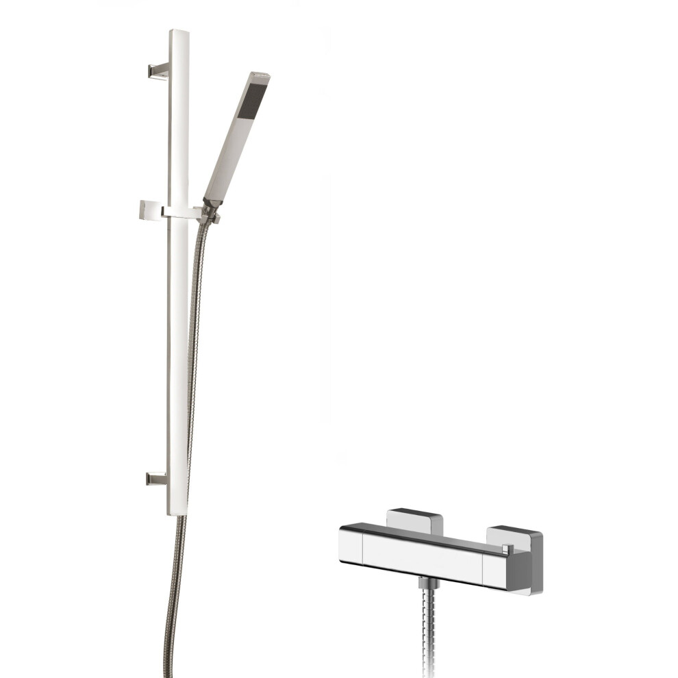 Balterley Empire Square Bar Valve & Sheer Slide Rail Shower Kit - Chrome