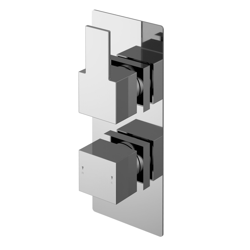 Balterley Betley Contemporary Bathroom Twin Concealed Thermostatic Shower Valve With Diverter And Lever Handle, 215Mm, Chrome