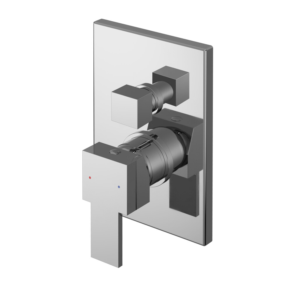 Balterley Betley Contemporary Bathroom Square Concealed Manual Shower Valve With Diverter And Lever Handle, 180Mm, Chrome