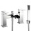 Balterley Modern Bathroom Square Waterfall Deck Mounted Bath Shower Mixer Tap with Kit - Chrome 1