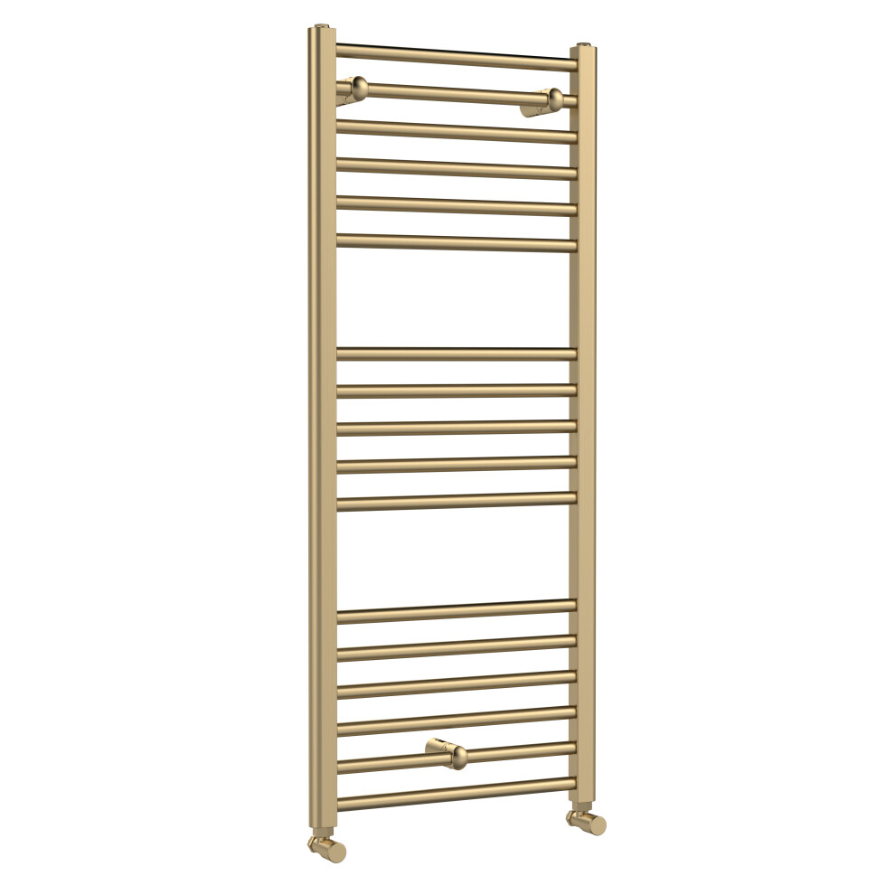 Balterley Straight Towel Radiator With Round Rails 1200Mm X 500Mm, Brushed Brass