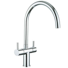Traditional Dual Handle Kitchen Mixer Tap, Chrome