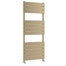 Ecton Square Flat Towel Radiator 1213mm x 500mm, Brushed Brass