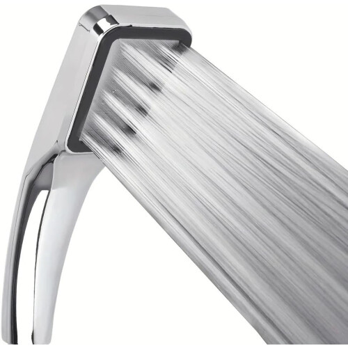 Pressure Rainfall Shower Head Water Saving Square Chrome Nozzle Easy Install Silver 2
