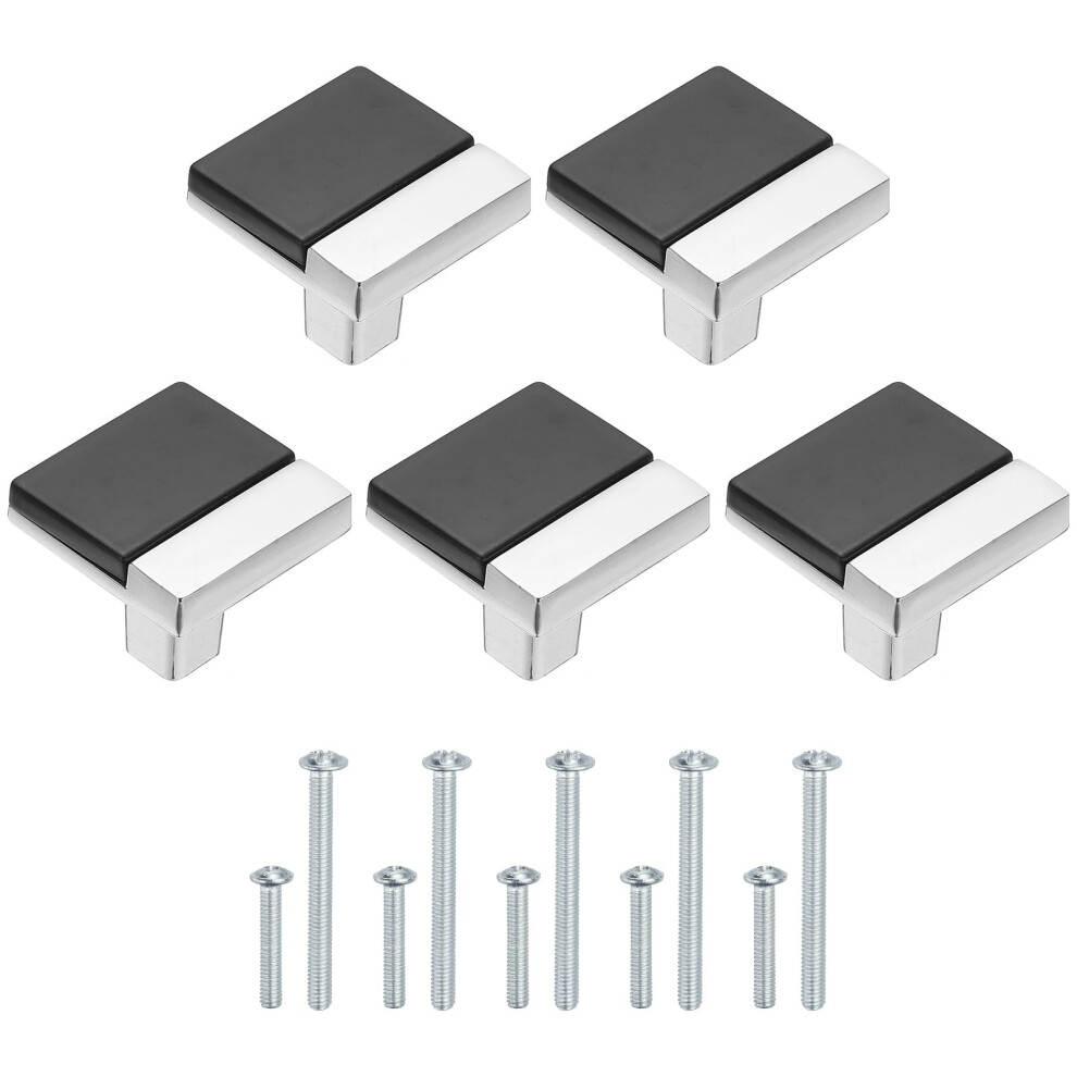 5 Pack Black Cabinet Knobs And Zinc Alloy Drawer Pulls, Waterproof Rustproof Wardrobe Handles 9169991216744