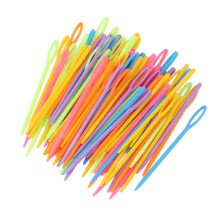 100pcs Large Eye Plastic Needles for Knitting Bright Colour Portable Sewing
