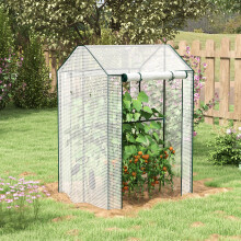 Outsunny Greenhouse with 2 Roll-up Doors and Vent Holes, 100x80x150cm