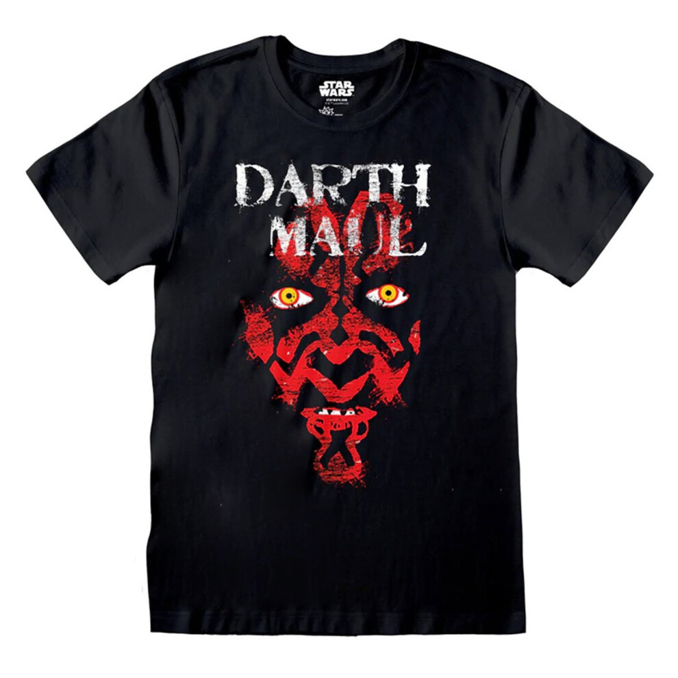 Star Wars Unisex Adult Darth Maul Face T-Shirt Black