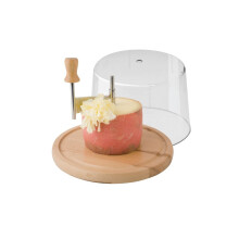 Tête de Moine Cheese Cutter with Protective Cloche for Uniform Rosette Shavings