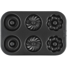 Donut Pan Nonstick 6 Cavity Carbon Steel for Even Heat Distribution and Easy Release Baking