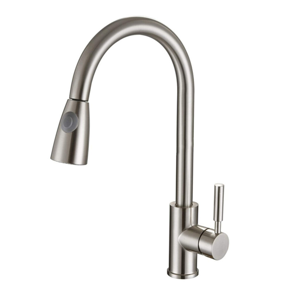 Stainless Steel Pull Down Kitchen Faucet Arc Single Handle With 360 Rotation And Sprayer 9771547196099