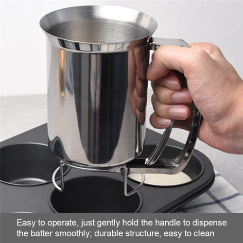 Handheld Stainless Steel Batter Dispenser Cake Cupcake Dough Dispensers Kitchen Tool Baking Flour Paste Funnel 2