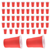 50Pcs/Set 450Ml Red Disposable Plastic Cup Party Cup Bar Restaurant Supplies Household Items for Home Supplies