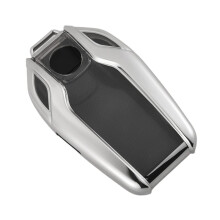 TPU Car Fully Key Case Cover LCD Remote Key Fob Case Cover for 7 Series 740 6 Series 5 Series 530I X3(Silver)