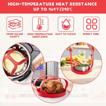 Silicone Sling Lifter Accessories Compatible with Instant Pot 6 Qt and 8 Qt, and Other Pressure Cookers, Red