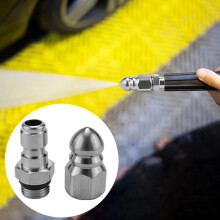 Sewer Jetter Nozzle for Pressure Washer with 1/4 inch Quick Connect - for Drain Jetting Clog Remover,1 Front 6 Rear Jets