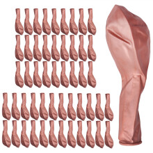 50Pcs 10 Inch Metallic Latex Balloons Thick Chrome Glossy Metal Pearl Balloon Globos for Party Decor - Rose Gold