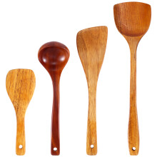 4Pcs Wooden Shovel Spoon Non Stick Wood Long Rice Spatula Kitchen Cooking Utensil Hand Stir Fry Tools Sets
