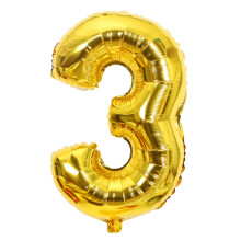 2.5Ft Buon Compleanno Ha Bisogno di Palloncini Foil Decorazioni per Feste o Matrimoni Party Large Golden Number Balloons- Numero 3
