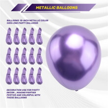 50Pcs 10 Inch Metallic Latex Balloons Thick Chrome Glossy Metal Pearl Balloon Globos for Party Decor -
