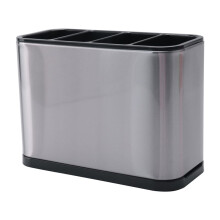 Kitchen Utensil Holder, Stainless Steel Kitchen Organizer Caddy with Removable Divider and Sturdy Drip Tray Base