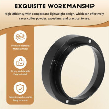 51 Mm Espresso Doseringstratt, Magnetisk Kaffemaskin TillbehöR Bryggkaffe Tamper Pulververktyg (Svart)