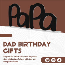 Vatertag PaPa Bilderrahmen, Papa Geschenke Von Tochter, Papa Geburtstagsgeschenke, Papa Fotohalter, Vatertagsgeschenk -Schwarz