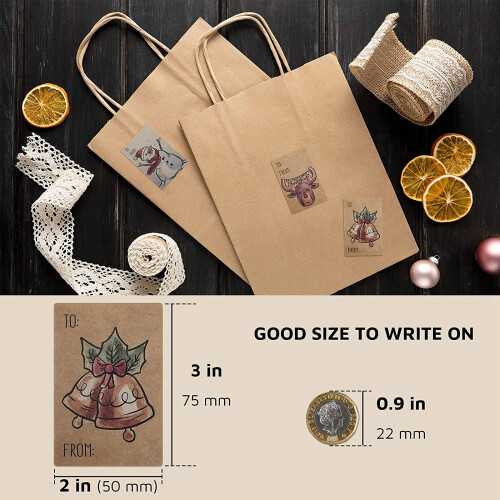 Etiquetas de Presente de Feliz Natal, 250 PeçAs de Etiquetas Autoadesivas de 2 X 3 Polegadas com 6 Designs, Etiquetas de Nome Decorativas 1