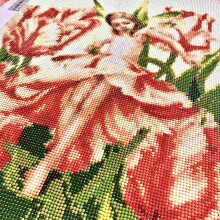 Pintura de Diamante CíRculo Completo Kit de Diamantes Strass Foto Arte Artesanato DecoraçãO de Porta de Casa (Menina Tulipa)