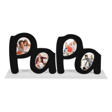 Father's Day PaPa Picture Frame,Dad Gifts From Daughter,Dad Birthday Gifts, Dad Photo Holder, Father's Day Gift -Black