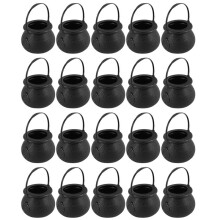 20 PièCes Bouilloires à Bonbons SorcièRe Squelette Porte-Chaudron Pot avec PoignéE pour Halloween Pâques St Patrick'S Day Party