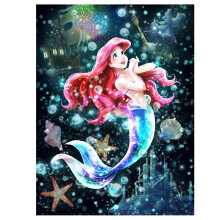 5D DIY Round Diamond Full Diamond Diamond Painting Princess Character Art Cartoon Portrait Mosaic Mural Decoration